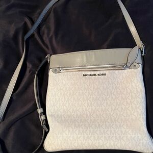 Michael Kors White and Gray Crossbody Bag